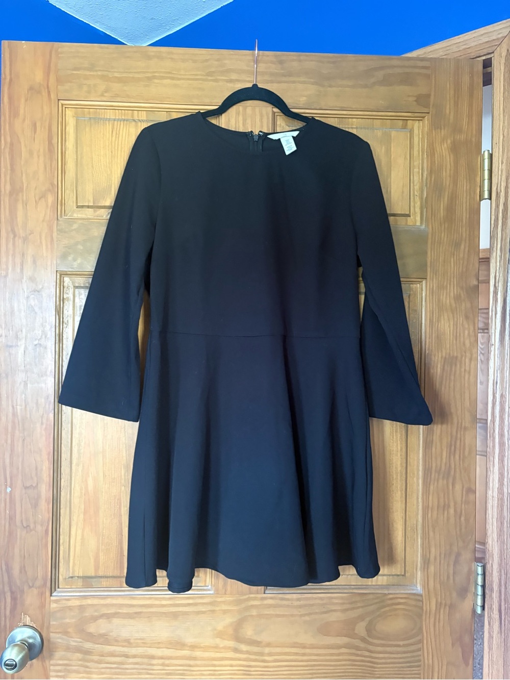 H&M Black Fit-and-Flare Dress with 3/4 Sleeves